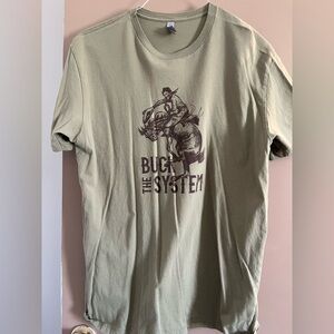 Buck the system western tshirt. Large